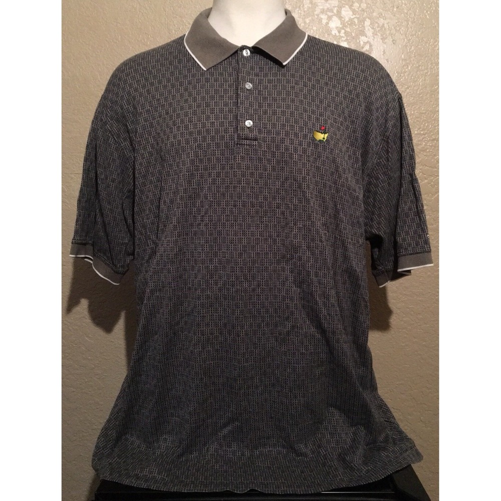Masters Collection Men's XL 100% Cotton Geometric Augusta National Polo Shirt